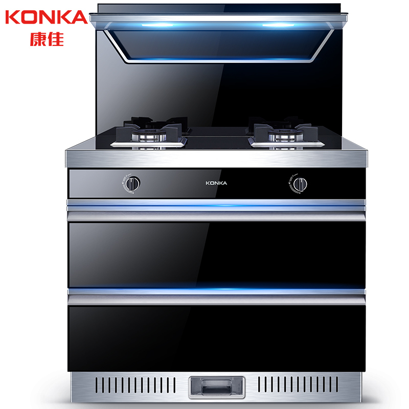 康佳(KONKA) KDD10 集成灶 家用集成一体灶 电加热清洗带暖菜功能 侧吸式烟灶消套装 天然气