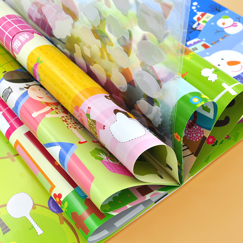 [正版]邦臣小红花神奇泡泡贴纸3-5岁全3册全脑幼儿手工书思维训练儿童贴纸卡通立体3d泡泡贴贴画反复贴撕不烂益智游戏书高清大图
