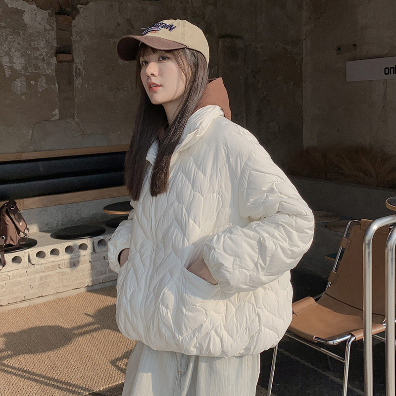 [1折价181.8元叠加优惠券]唐狮冬装新款女羽绒服面包服黑色羽绒外套女百搭设计感小众高清大图