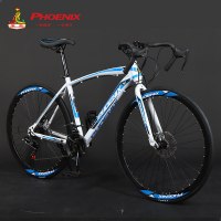 上海凤凰PHOENIX正品弯把700c/27寸公路自行车24速学生单车27速成人越野自行车30速男女变速车碟刹细胎酷飞