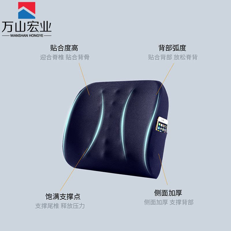 万山宏业 记忆棉腰靠 腰枕 XX20/个图片
