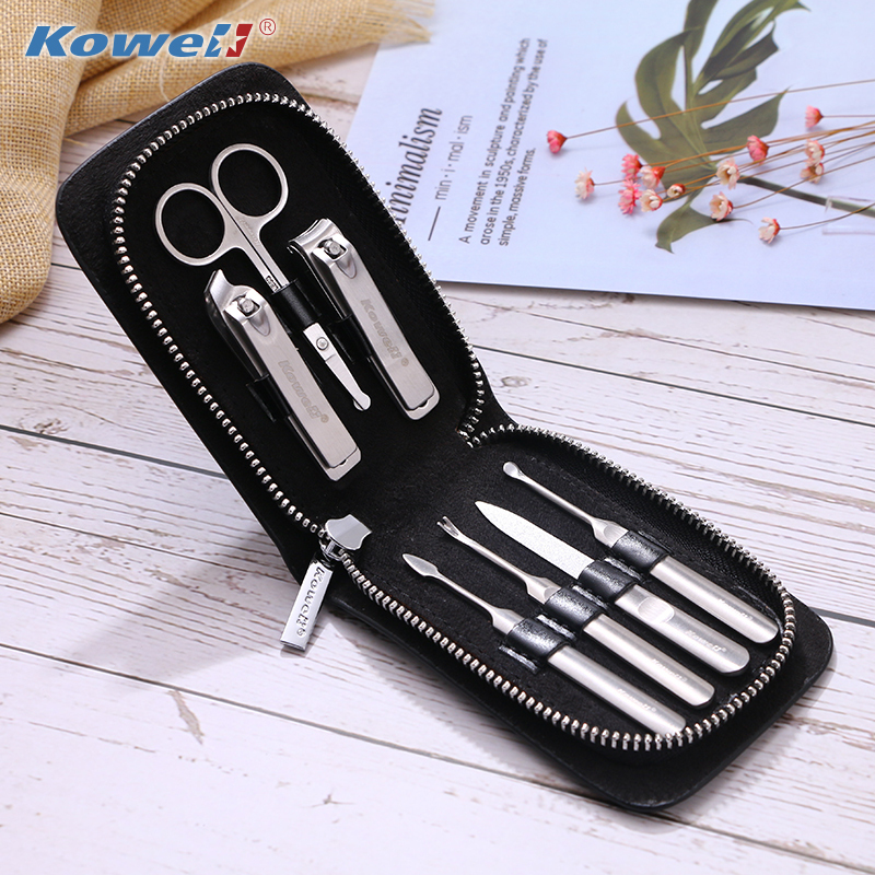 韩国进口指甲刀套装 KC702黑色 指甲剪平口指甲钳