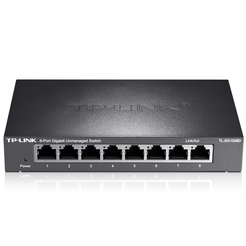 TP-LINK 8口千兆交换机 企业级交换器 监控网络网线分线器 分流器 金属机身 TL-SG1008D高清大图