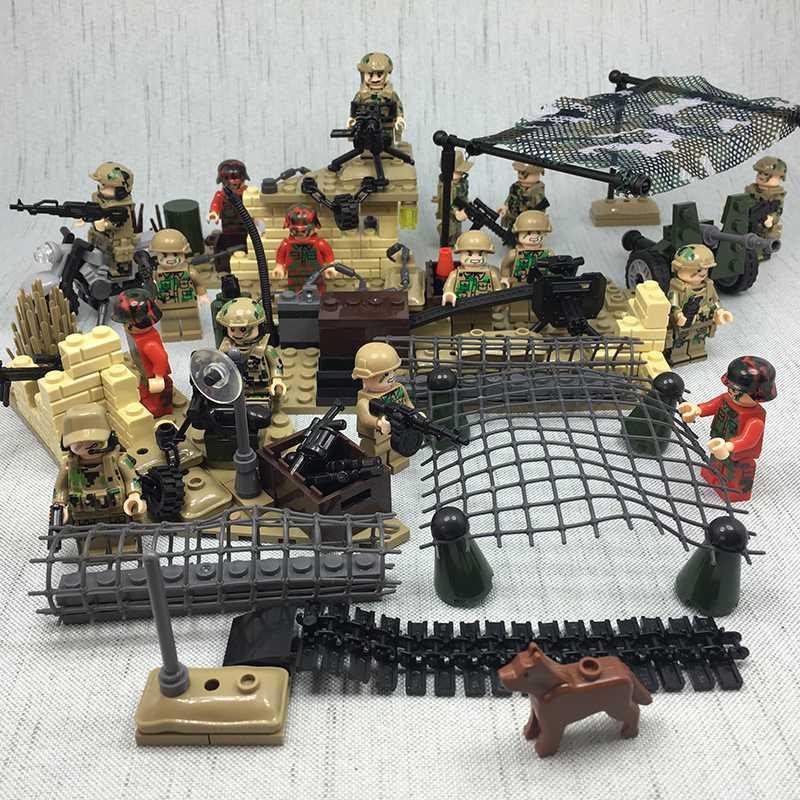 新年狼牙队特种兵军事人仔积木海豹部队解放战争装备武器 山鹰小分队