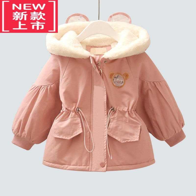可莉允女童棉服冬装2022新款儿童加绒洋气翅膀冬季派克服女宝宝风衣外套图片