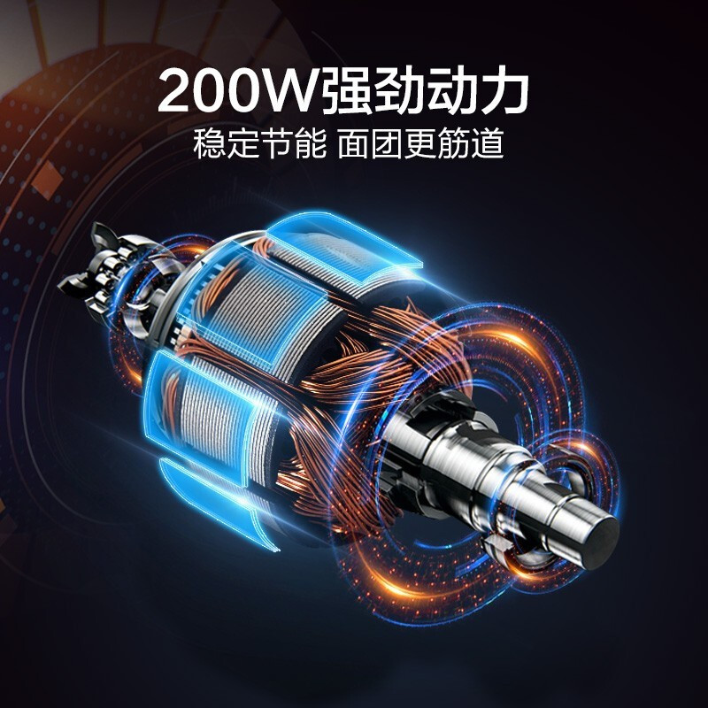 苏泊尔 (SUPOR)全自动5L大容量家用揉面家用小型搅面 发酵醒面搅面多功能和面机樱花粉SHM01高清大图