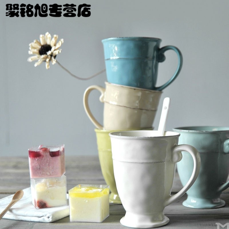 宫廷欧式杯子陶瓷个性复古大容量西式马克杯牛奶杯咖啡杯早餐杯办公室男女情侣款杯子学生喝水杯子 生活日用水具水杯