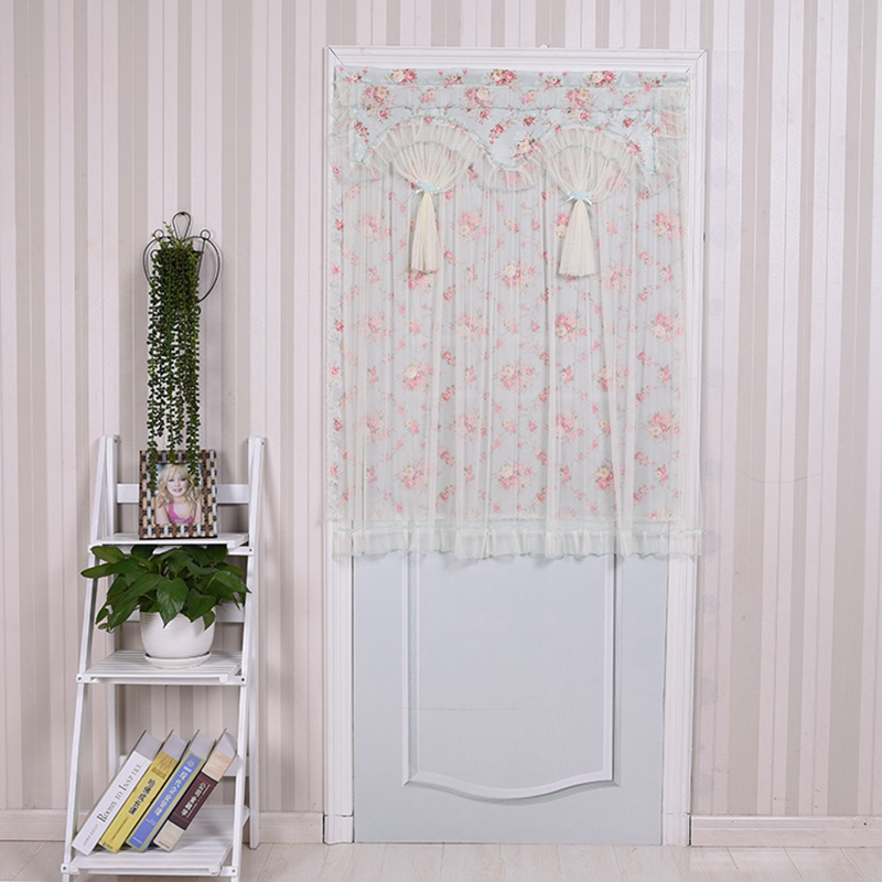 七日爱qiriai卧室布艺半帘玄关隔断帘半截蕾丝帘子四季通用夏季门帘