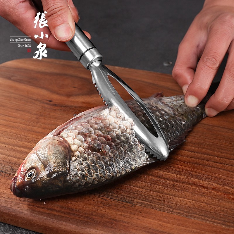 张小泉鱼鳞刨家用去刮鱼鳞神器厨房不锈钢刮鳞器打鳞刷子工具8138高清大图