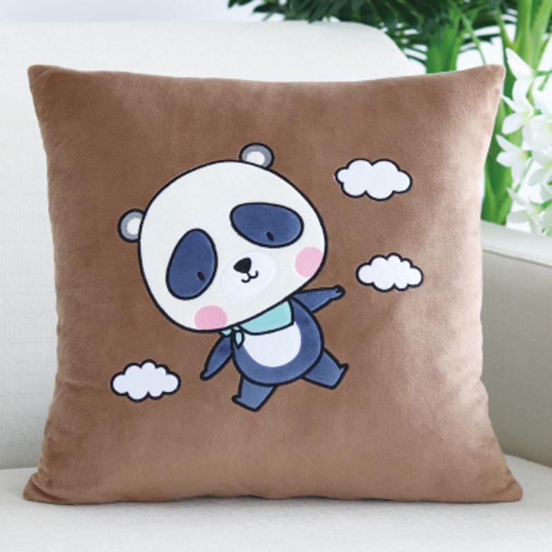 敬平卡通毛绒靠垫可拆洗沙发靠背办公室床头靠枕汽车腰枕抱枕套不含芯