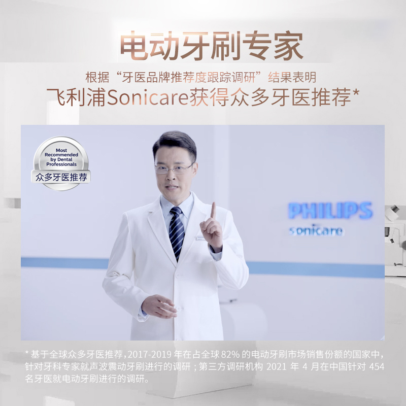 飞利浦(Philips)电动牙刷全自动男女毛亮白机皇声波震动HX2451/02