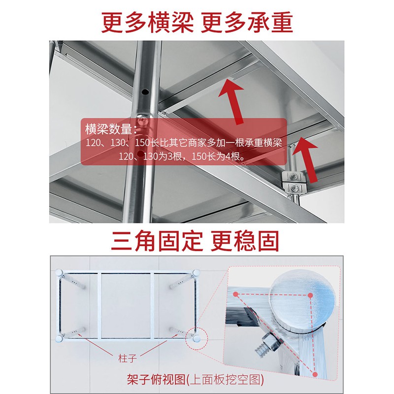 厨房可调节微波炉置物架落地多层烤箱电饭煲锅具收纳储物仓库架子收纳层架 三维工匠高清大图