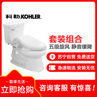 科勒KOHLER马桶 星玛龙分体五级旋风座便器 节水静音缓降坐便器K-77033T智能盖板4737套装