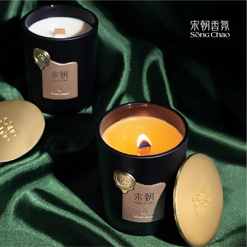宋朝 雅奢系列香薰蜡烛150g溪映寒梅(香薰蜡烛*1+金属盖*1)