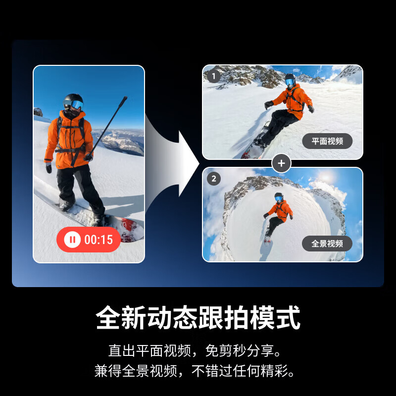 Insta360影石 X5 全景运动相机 8K高清instax360x5防抖防水手持口袋摄像机 标配高清大图