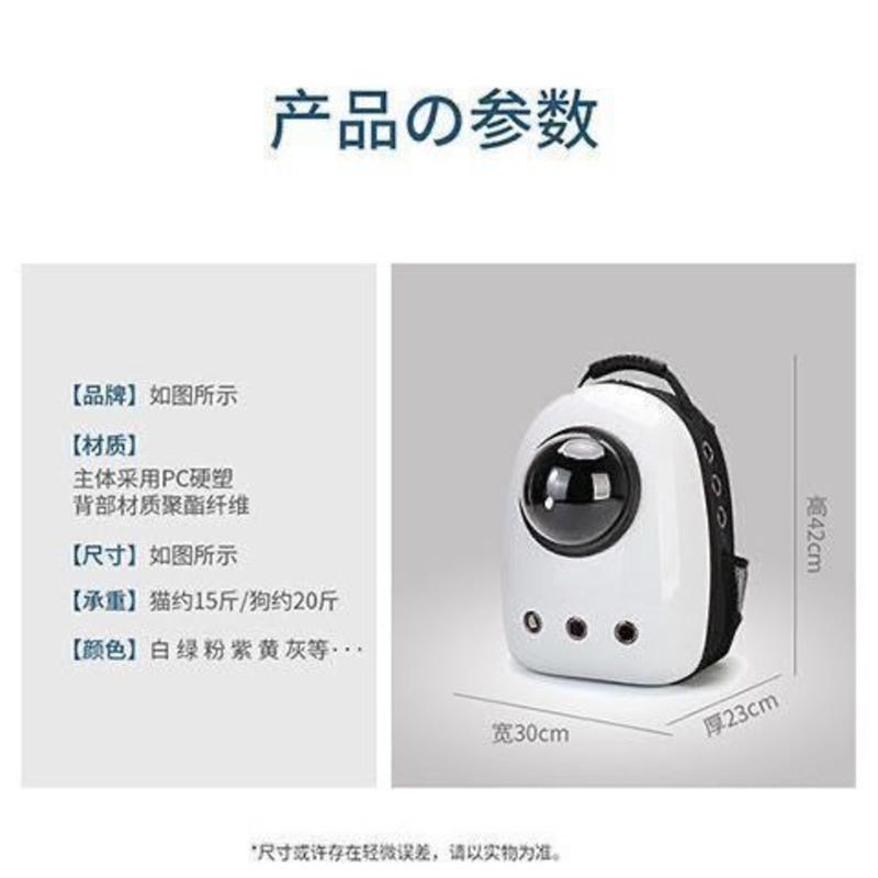 推荐1-3斤[颜色随即] 四件套 猫包狗包太空舱宠物包透明包外出便携双肩背包猫用品书包猫咪背包