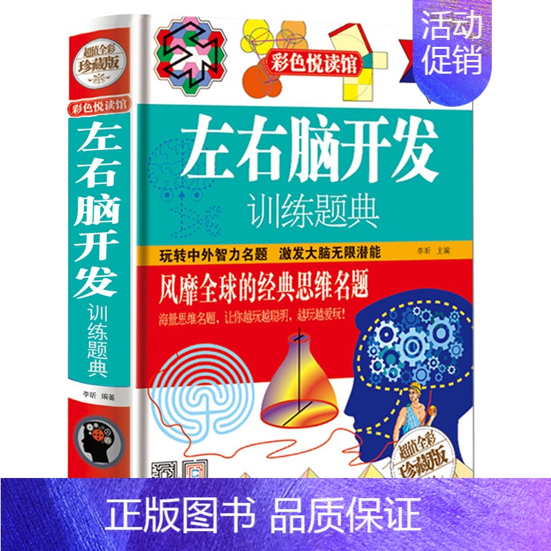 [正版]左右脑开发训练题典 青少年中小学生初中智力开发思维训 儿童益智游戏提高记忆力训练方法 思维导图启动大脑逻辑思维