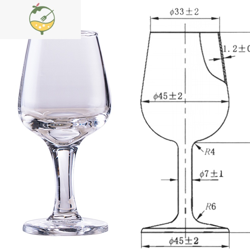 YICHENG国标标准白酒品酒杯水晶玻璃白酒杯 50品鉴杯专业郁金香评酒杯 50ml国标品酒杯六支价[底部带标签]+杯架