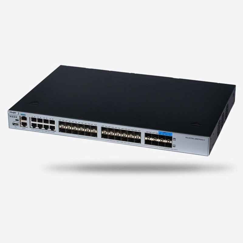 锐捷(Ruijie)24口千兆交换机RG-S5750C-28SFP4XS-H 高性能SFP光纤传输