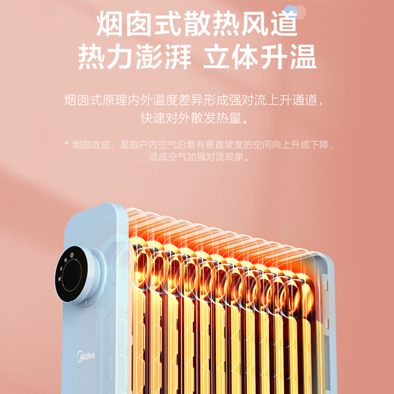 美的油汀取暖器家用 HYW22KA 省电暖气片烤火炉油丁酊速热暖风机卧室高清大图