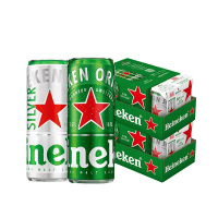 喜力(Heineken)经典啤酒(330ml*12听+星银330*3听 )*2箱 一共30罐 大规格整箱囤货