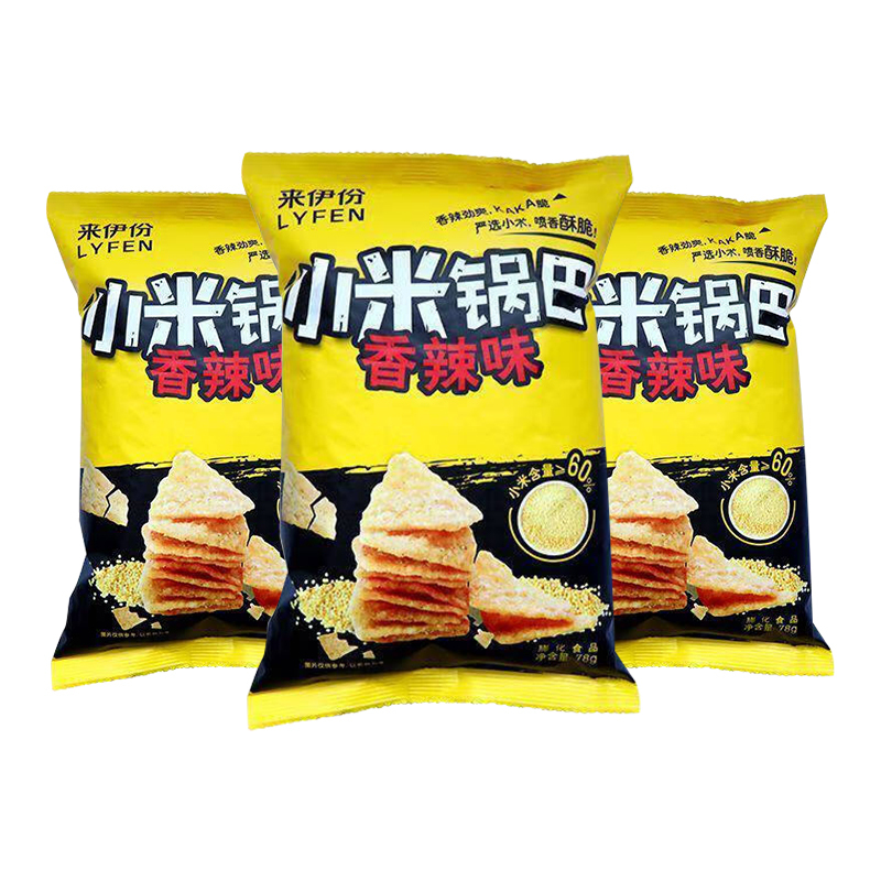 来伊份小米锅巴MZK(香辣味)78g*3袋高清大图