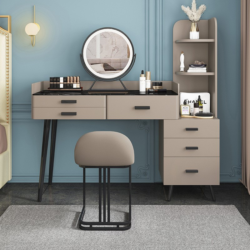 兰秀家居 简约现代梳妆台套装意式轻奢卧室化妆镜组装北欧网红化妆台