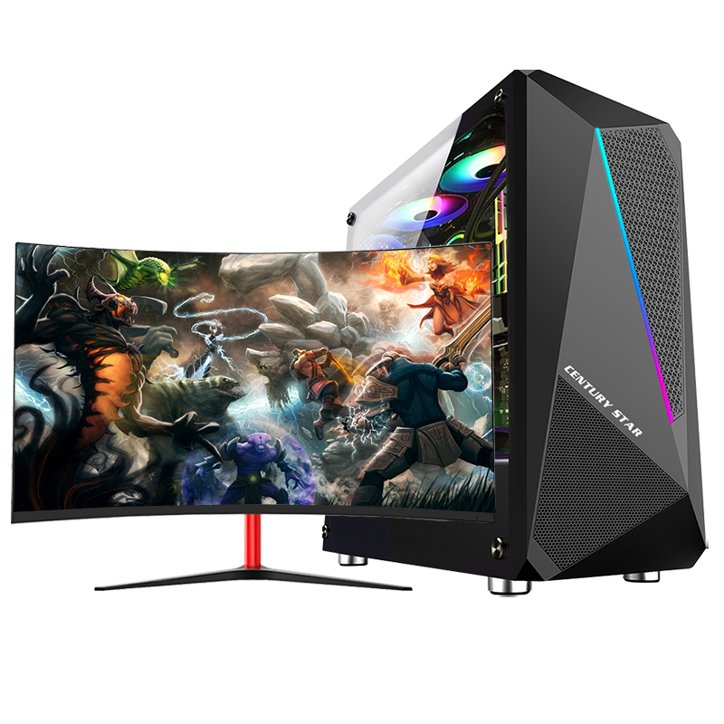 世纪之星 新十代酷睿i5六核/GTX1050 D5独显/16G DDR4内存/256GB固态 家用办公商务娱乐 游戏电脑 组装机 台式电脑 台式机 电脑主机+27英寸曲面显示器全套