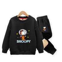 史努比(SNOOPY)儿童套装童装加绒男女中大童冬季新款圆领卫衣运动套装TZTYY2S127