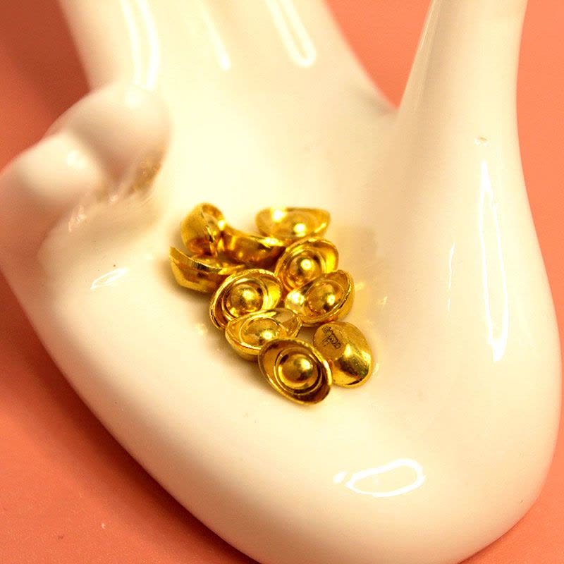 素竹 足金/黄金金条 素竹系列元宝 投资收藏赠礼 配送收纳瓶一个 1克金元宝图片