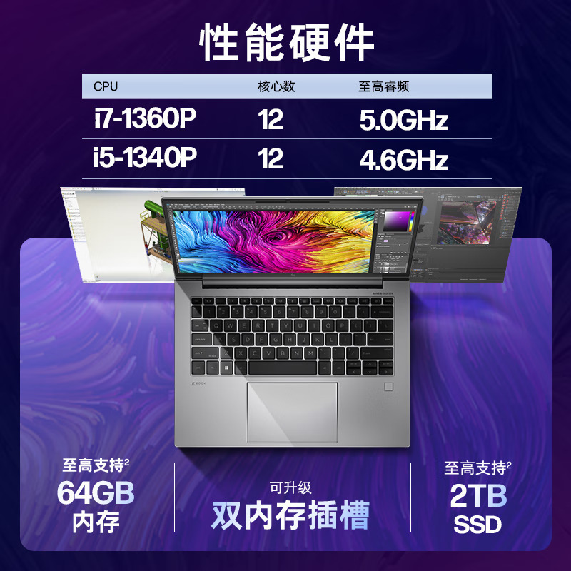 惠普(HP)战X 全新13代 14英寸高端高性能商务办公学习轻薄本笔记本电脑 定制i5-1340P 32G内存 1TB固态 高色域 2.5K 120HZ屏 500尼特 深银灰