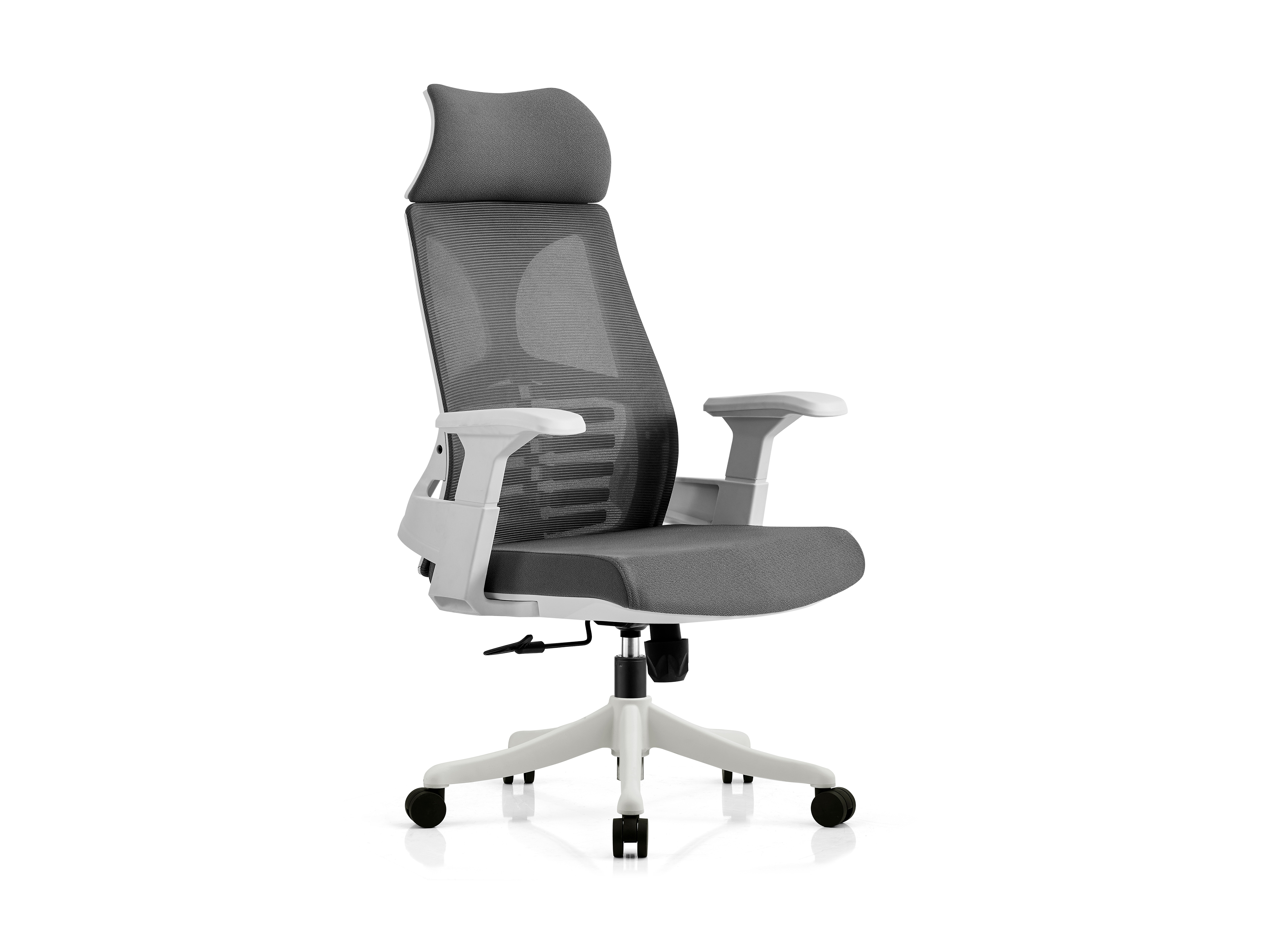 德诚和(DCH)职员办公椅网布人体工学椅主管椅职员椅时尚座椅 A801-1白框灰色高背