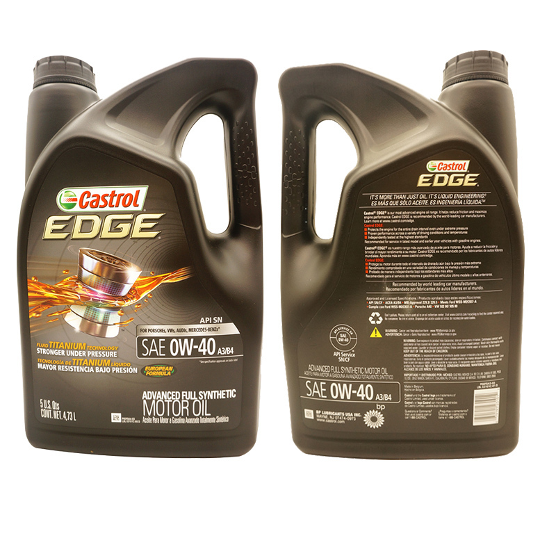 嘉实多(Castrol)全合成机油 极护EDGE 0W-40 A3/B4 SN 5Qt 美国原装进口