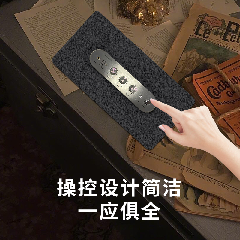 乐视(letv)家居多媒体音箱 复古式桌面立体声蓝牙音响 KW-K3 黑色高清大图