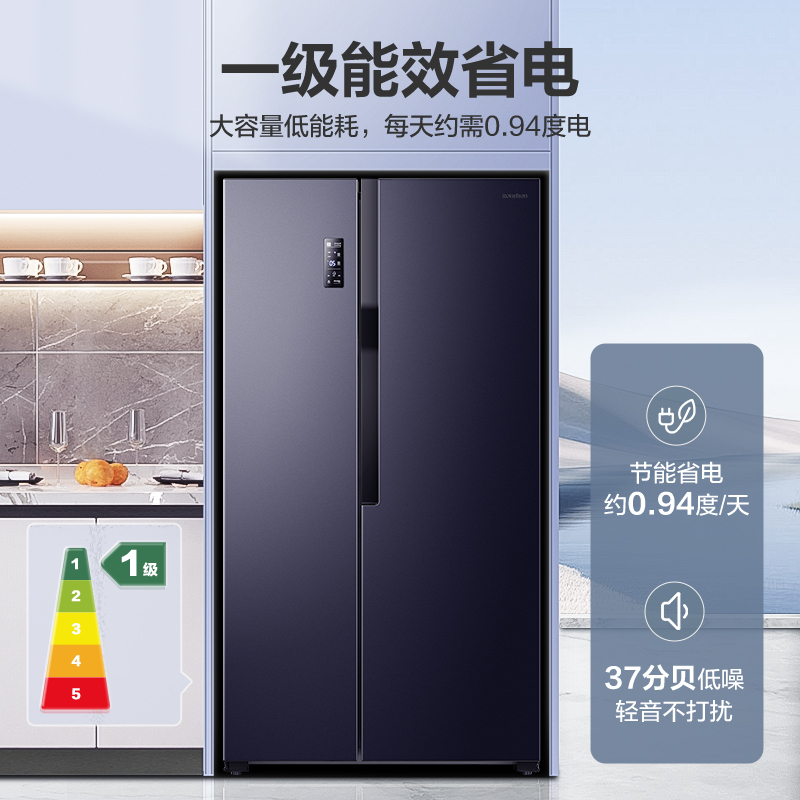 容声(Ronshen) 609升 双变频节能对开门电冰箱 一级能效 CAA离子除菌净味 BCD-609WD11HP