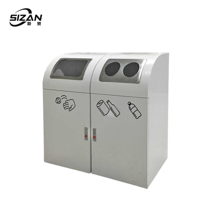 斯赞 室内分类环保垃圾桶 二分类84*36*80cm 个高清大图