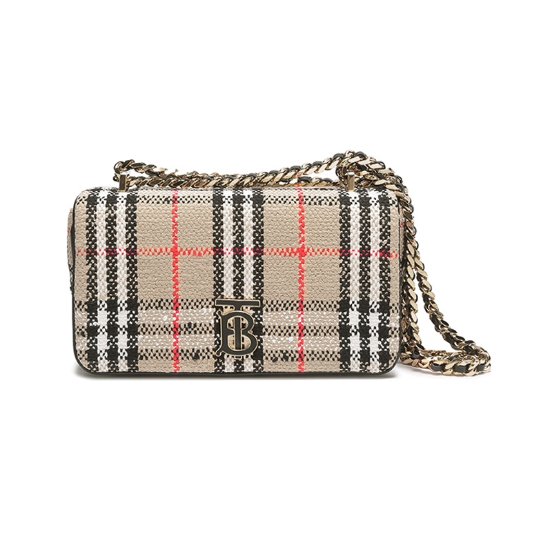 博柏利burberry女款织物单肩斜挎包链条包lola萝纳包小号8063080
