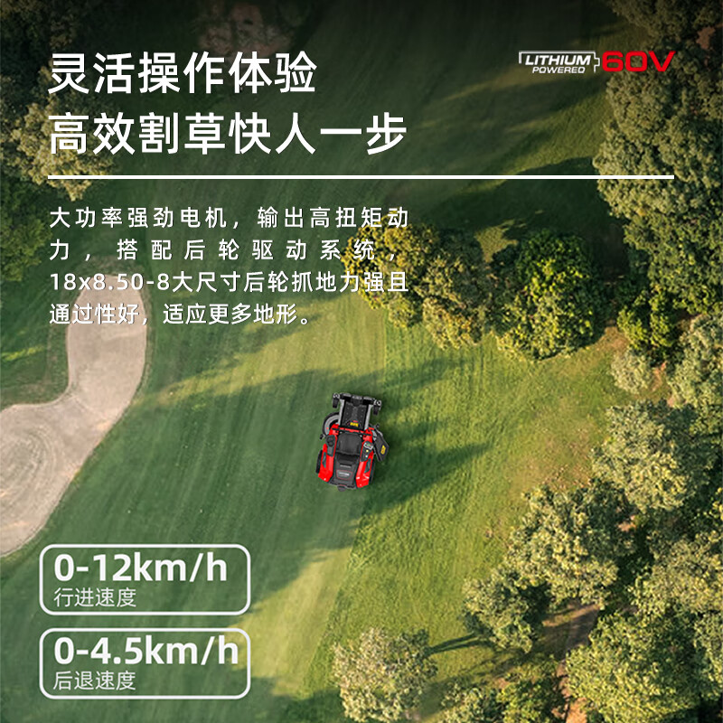 林晟电动坐骑式割草机充电草坪修剪机大功率骑乘锂电草坪车LS4260LL高清大图