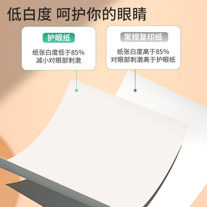 得力(deli)ZQ6000护眼复印纸A4/75g单包100页/包本色复印纸双面低白复印纸白纸护眼打印纸纸张细腻平整顺滑