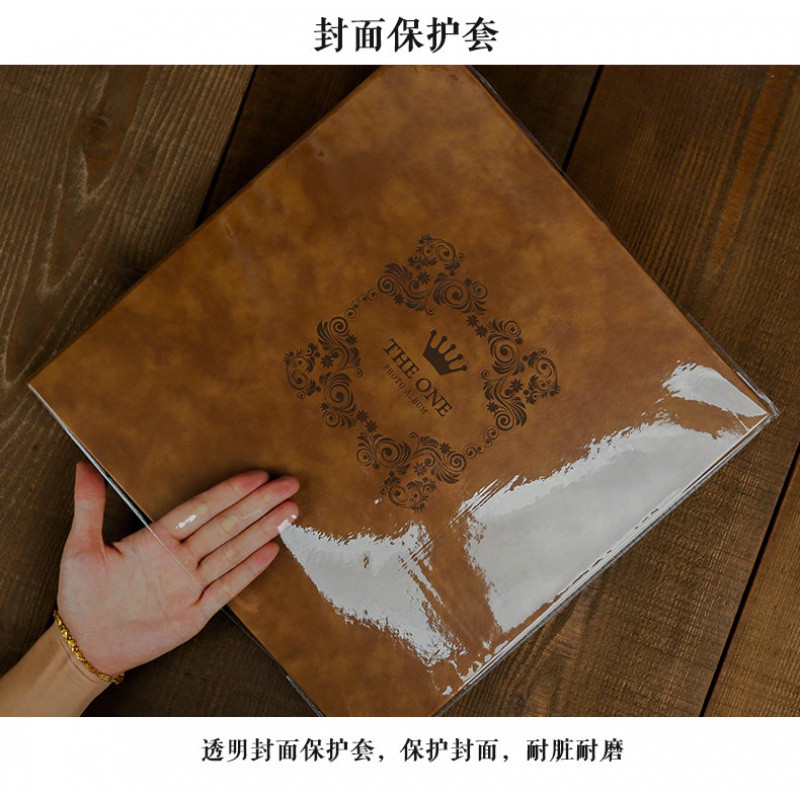 创意复古皮浪漫粘贴式diy相册纪念册家庭影集本情侣手工制作 三维工匠 18寸手揉皮[FOREVER]高清大图
