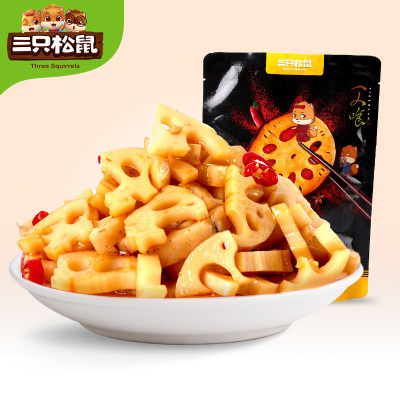 三只松鼠 卤味小食 黑鸭味脆莲藕 150g（休闲零食）