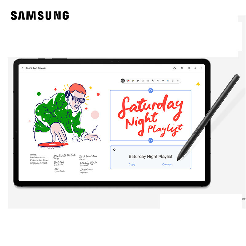 三星(SAMSUNG)平板电脑Galaxy Tab S7+ 12.4英寸高清大屏追剧影音游戏娱乐阅读移动轻薄商务办公本网课学习机8G+256G wifi版 曜岩黑高清大图
