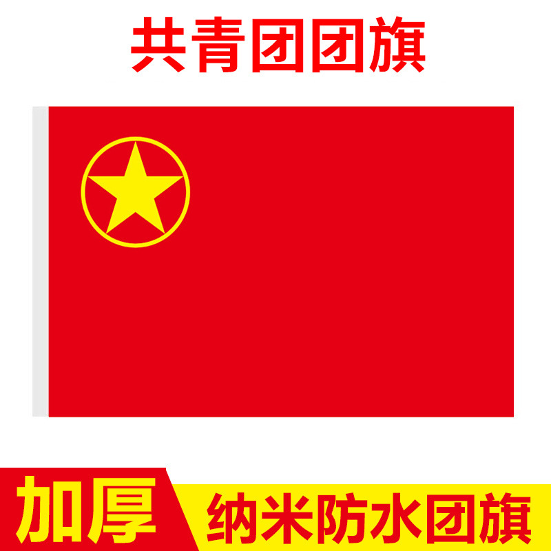 千优美(Qianyoumei)团旗制作 中国共青团团旗红旗 防水旗帜布+丝网印刷 3号旗(192*128cm)2面起订