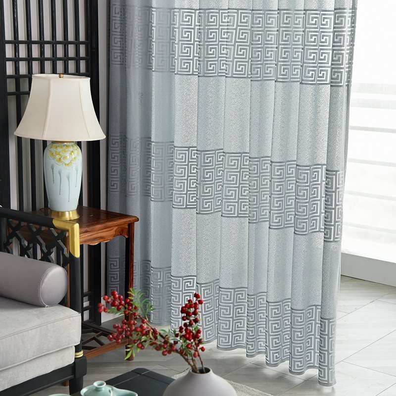 家柏饰(corated)中式窗帘窗纱透光不透人古典卧室客厅茶室新款半遮光