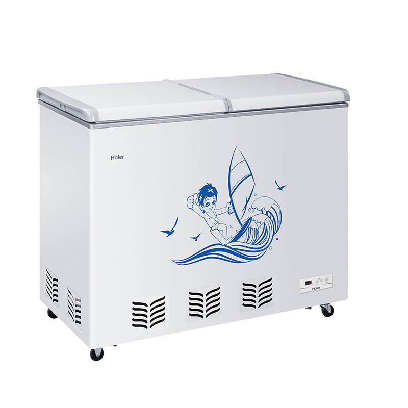 海尔(Haier)FCD-270SEE 270升 蝶形门卧式双温冰柜商用 侧掀门双温冷柜 家用商用二合一冰箱