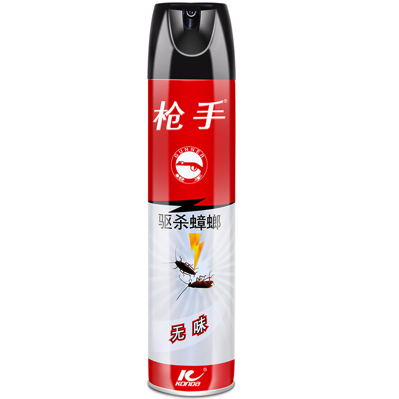 枪手(Gunner) 杀虫气雾剂 驱杀蟑螂灭蟑螂 家用蟑螂药驱杀小强喷雾液 枪手无味杀虫气雾剂 600ml(X)