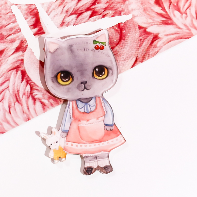 可爱徽章包邮卡通动漫亚克力胸针动物徽章扣针学生礼物猫咪公主293