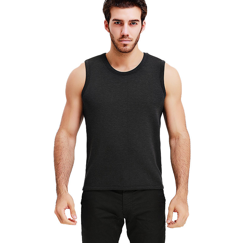 浪莎男士保暖背心男冬季加厚加绒坎肩紧身打底上衣无痕内穿棉马甲