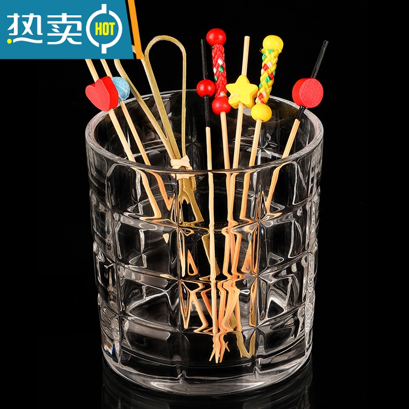敬平鸡尾酒装饰签水果签果插竹签点心花签可爱艺术牙签创意韩国 鼓形款高清大图