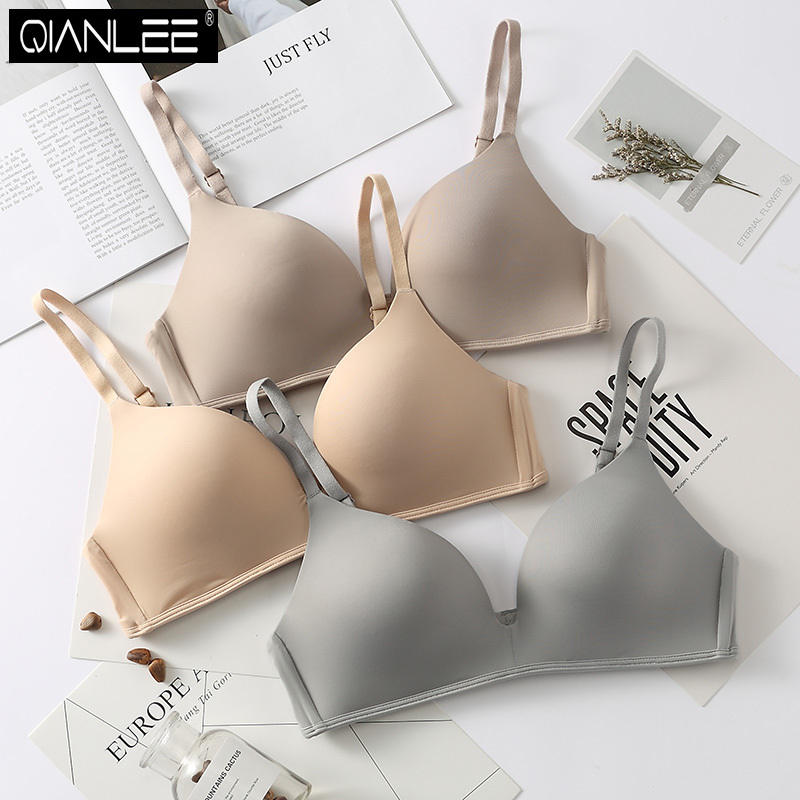 suntek光面内衣女薄款无钢圈文胸性感上托小胸聚拢胸罩舒适少女文胸